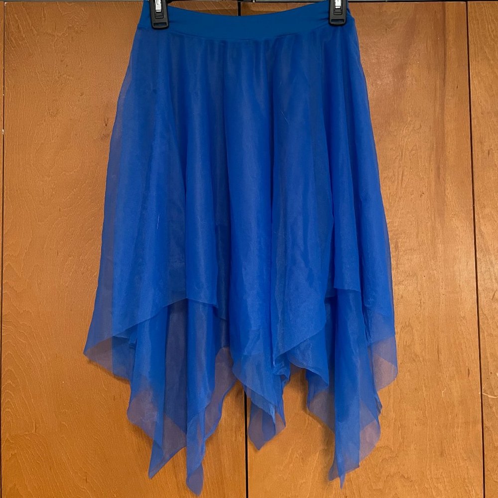 Royal Blue Mesh Handkerchief Skirt - Size M/L, Body Wrappers/Ballet/Dance
